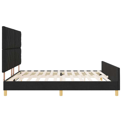 Bedframe met hoofdeinde Zwart 200 x 200 cm Stof