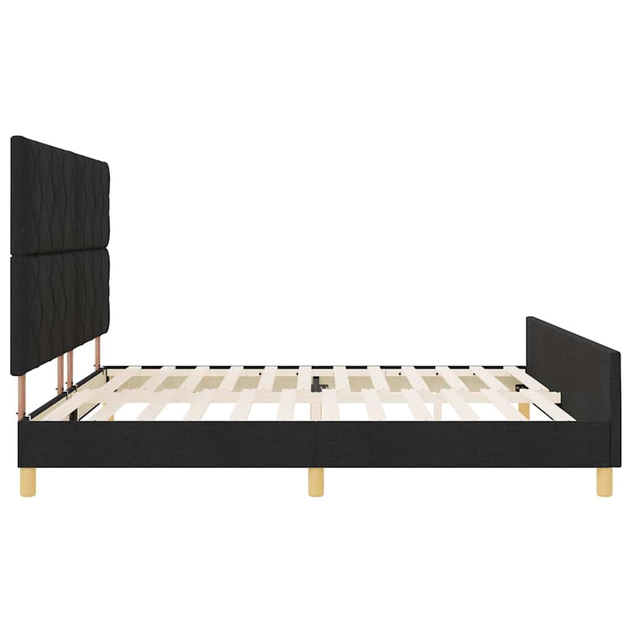 Bedframe met hoofdeinde Zwart 200 x 200 cm Stof