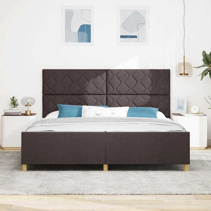 Bedframe met hoofdeinde Donkerbruin 200 x 200 cm Stof