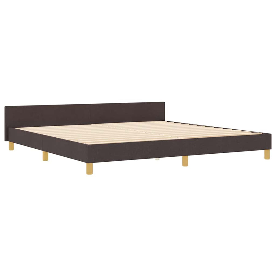 Bedframe met hoofdeinde Donkerbruin 200 x 200 cm Stof