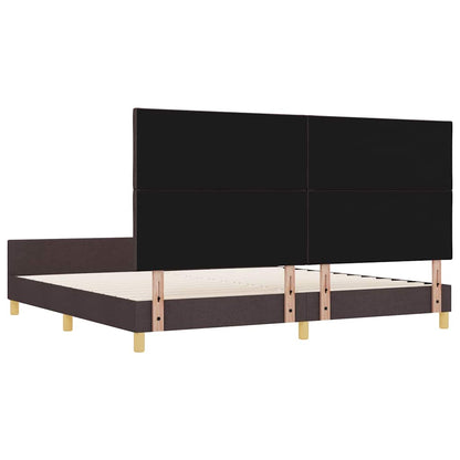 Bedframe met hoofdeinde Donkerbruin 200 x 200 cm Stof