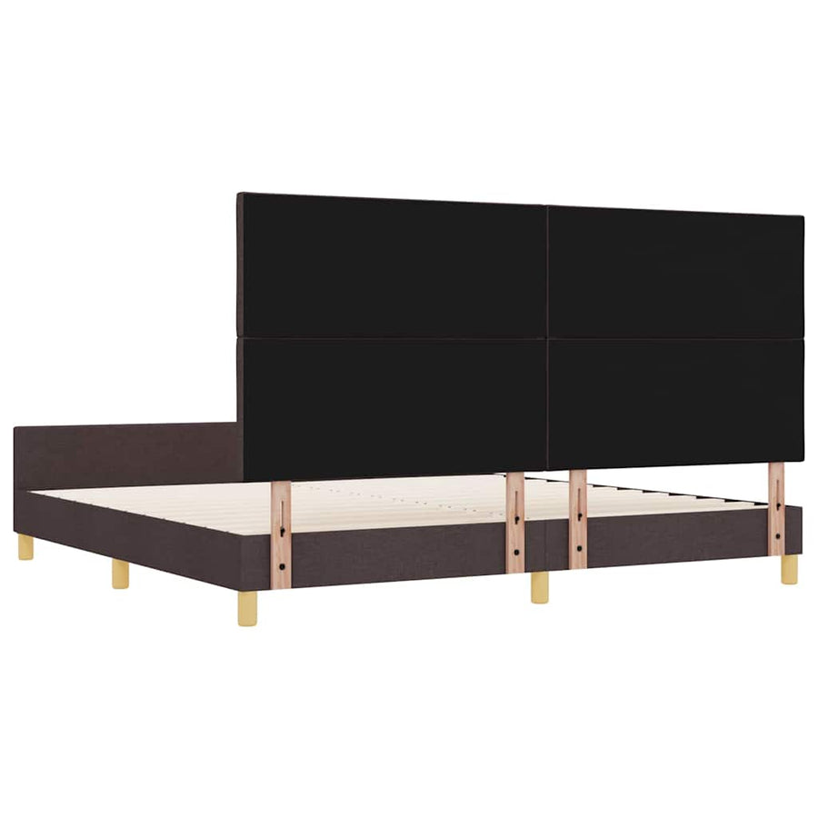 Bedframe met hoofdeinde Donkerbruin 200 x 200 cm Stof