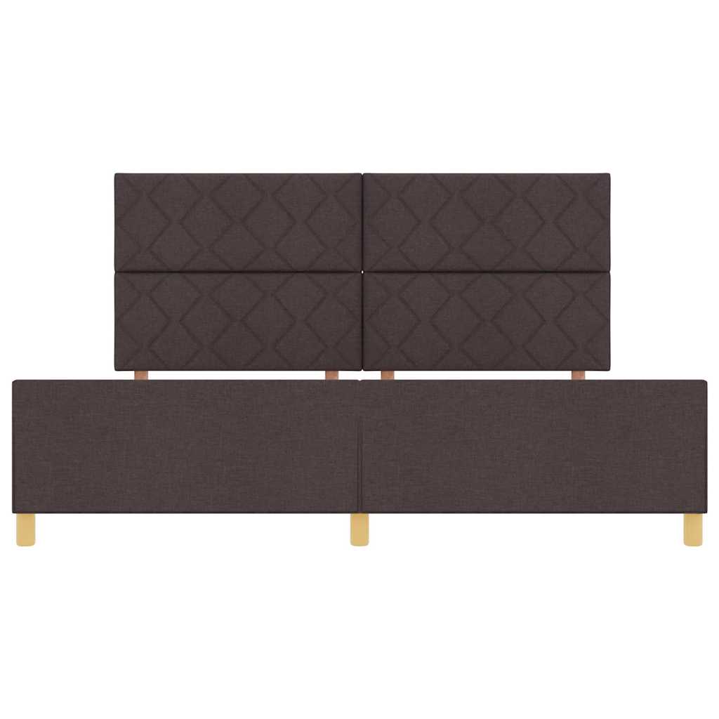 Bedframe met hoofdeinde Donkerbruin 200 x 200 cm Stof