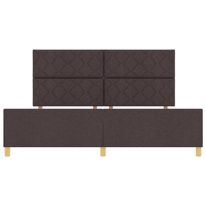 Bedframe met hoofdeinde Donkerbruin 200 x 200 cm Stof