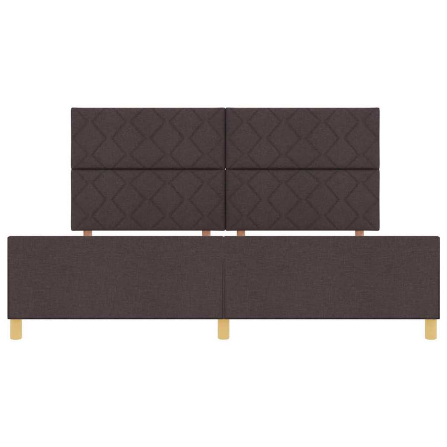 Bedframe met hoofdeinde Donkerbruin 200 x 200 cm Stof