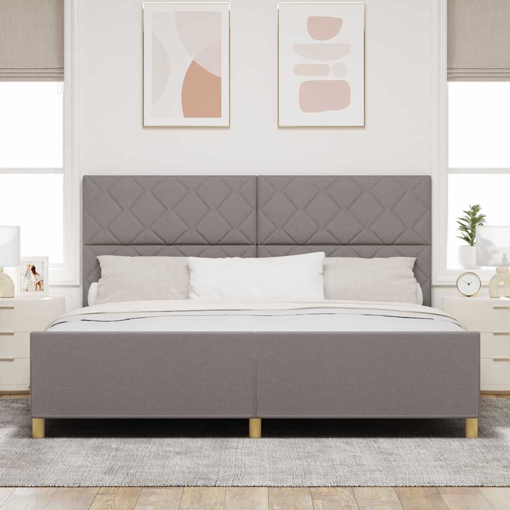 Bedframe met hoofdeinde Taupe 200 x 200 cm Stof