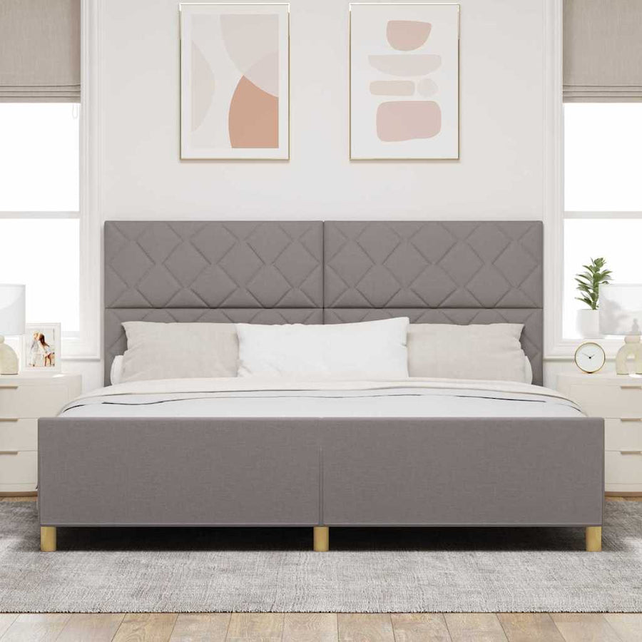 Bedframe met hoofdeinde Taupe 200 x 200 cm Stof