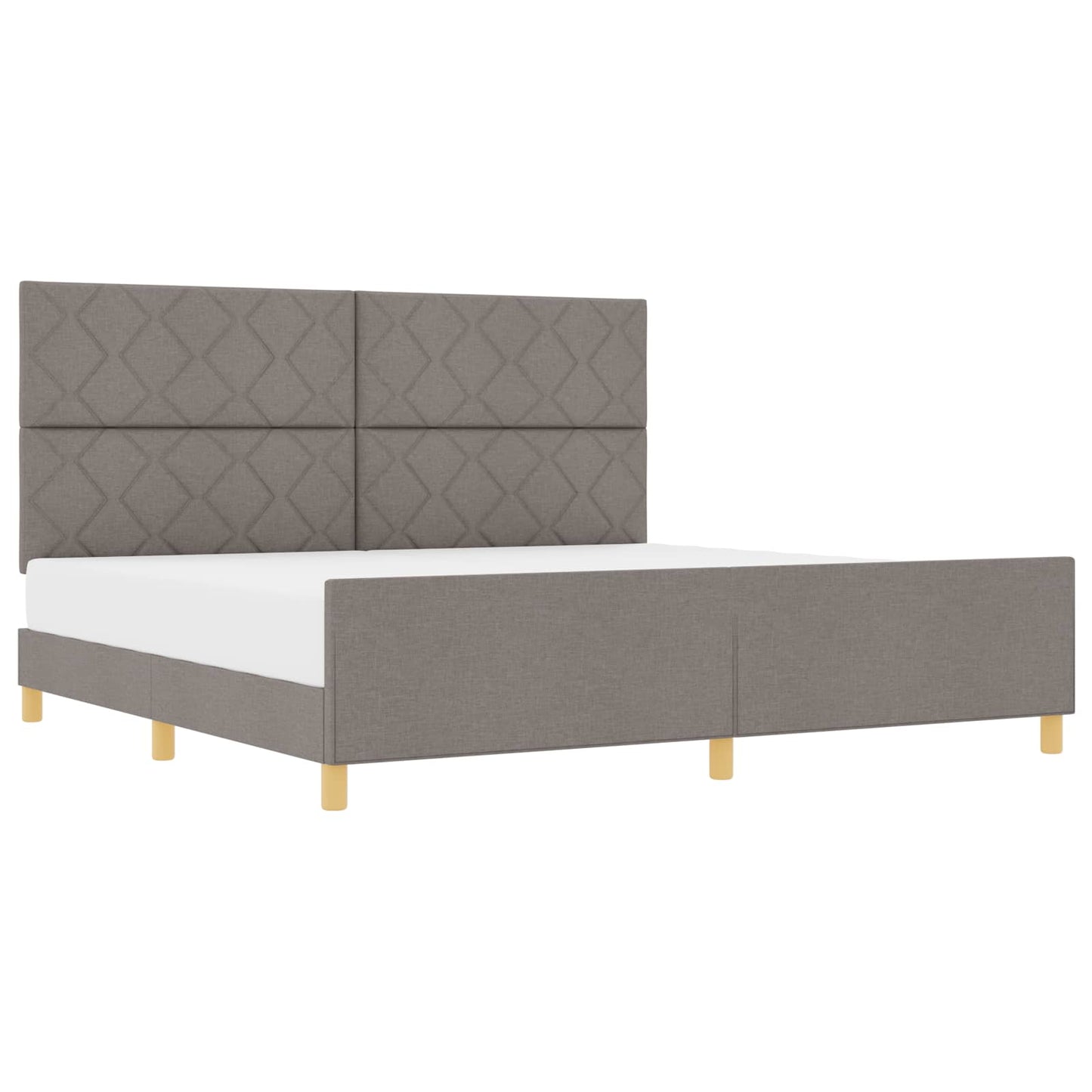Bedframe met hoofdeinde Taupe 200 x 200 cm Stof