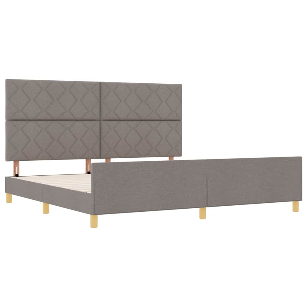 Bedframe met hoofdeinde Taupe 200 x 200 cm Stof