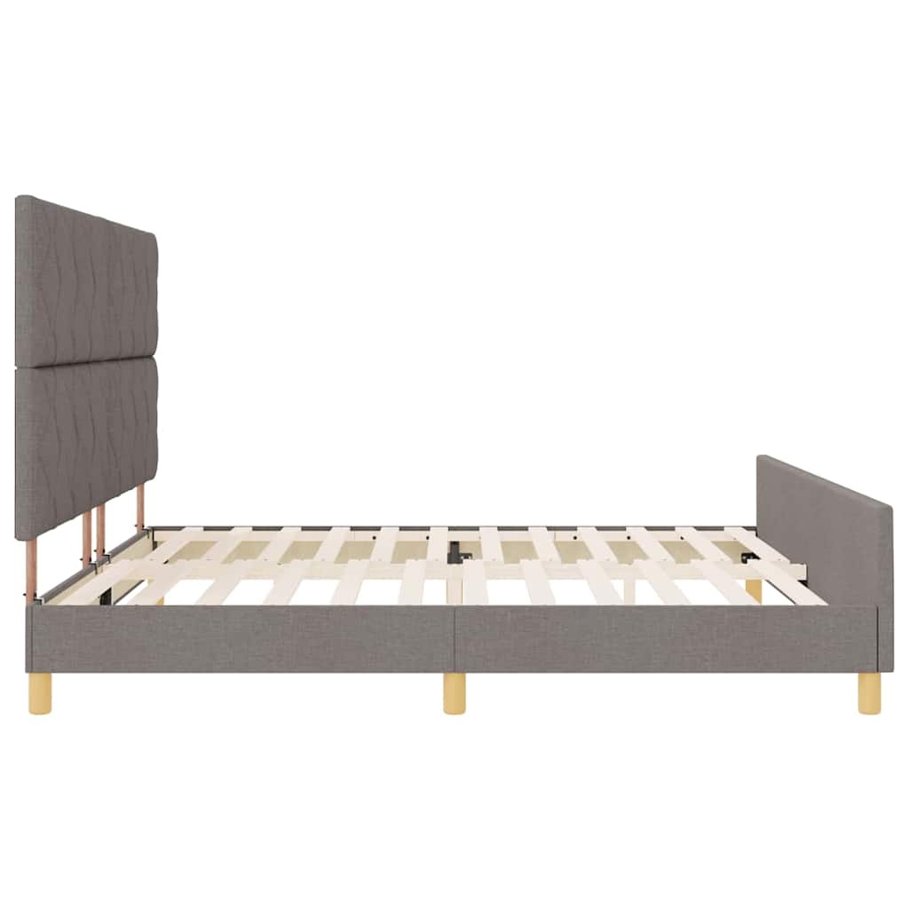 Bedframe met hoofdeinde Taupe 200 x 200 cm Stof