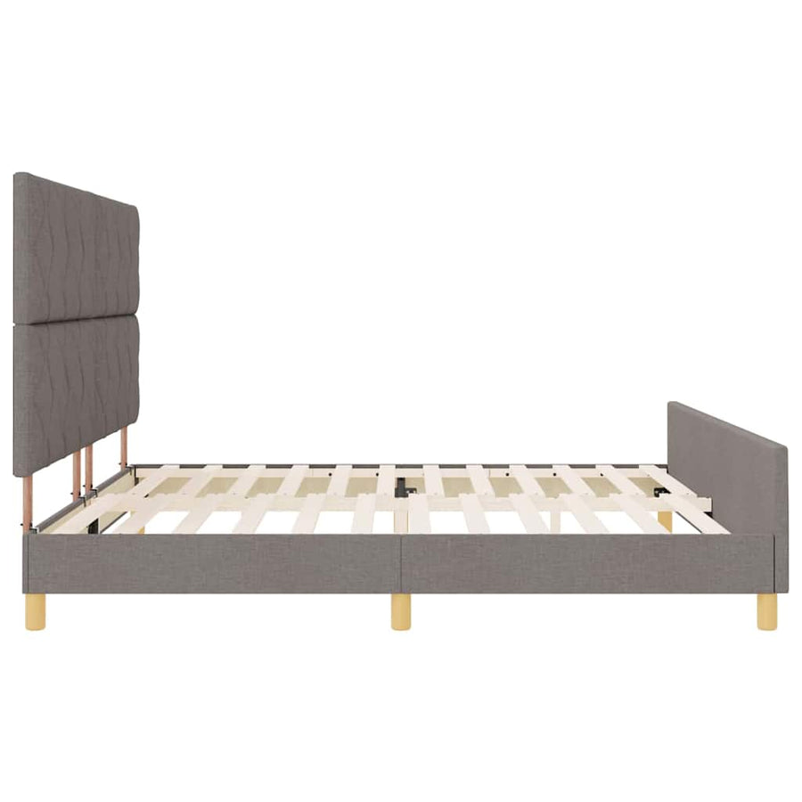 Bedframe met hoofdeinde Taupe 200 x 200 cm Stof