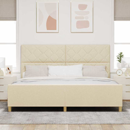 Bedframe met hoofdeinde Crème 200 x 200 cm Stof