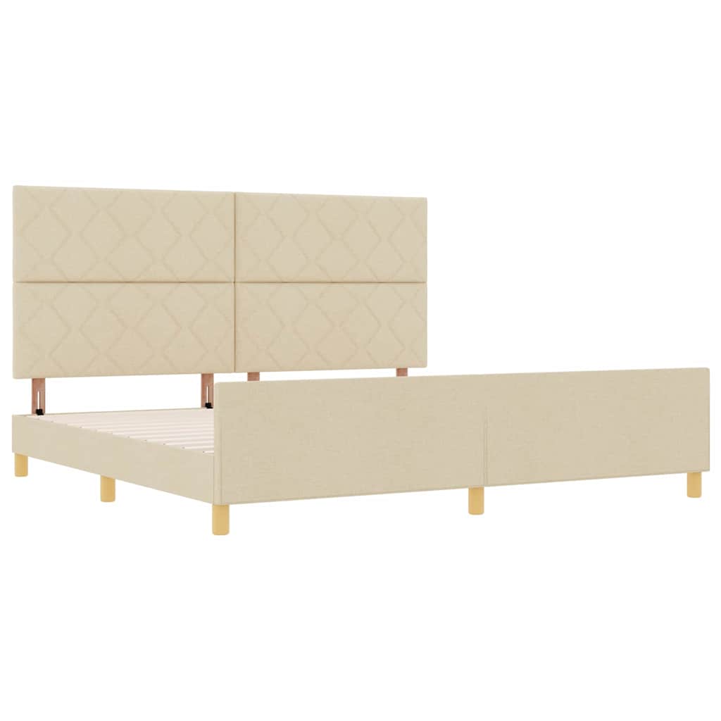 Bedframe met hoofdeinde Crème 200 x 200 cm Stof