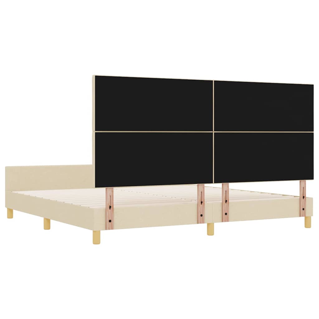 Bedframe met hoofdeinde Crème 200 x 200 cm Stof