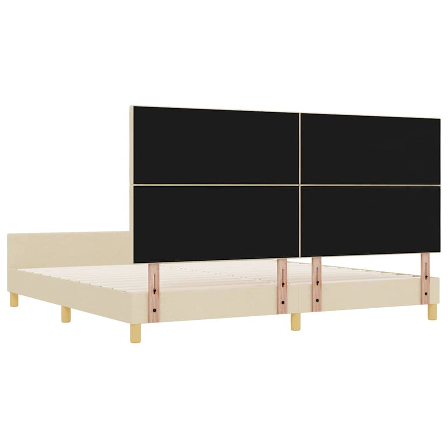 Bedframe met hoofdeinde Crème 200 x 200 cm Stof