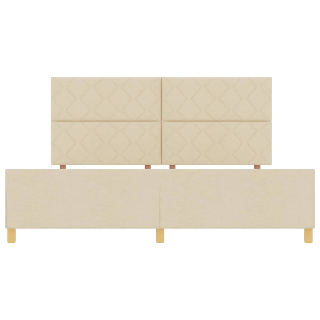 Bedframe met hoofdeinde Crème 200 x 200 cm Stof