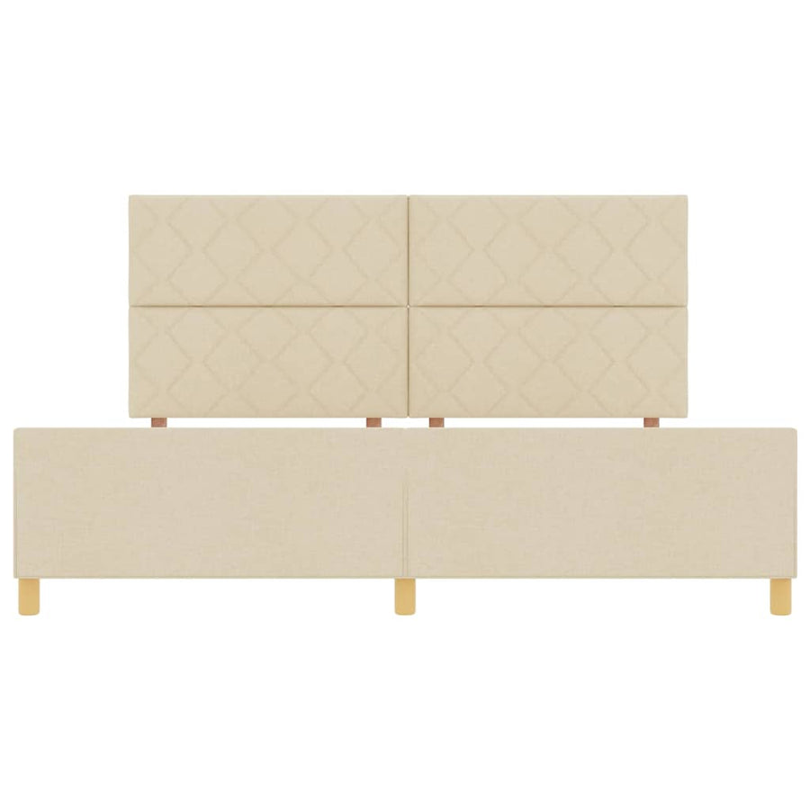 Bedframe met hoofdeinde Crème 200 x 200 cm Stof