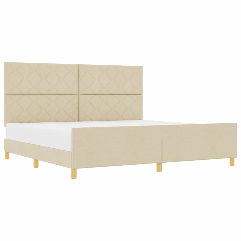 Bedframe met hoofdeinde Crème 200 x 200 cm Stof