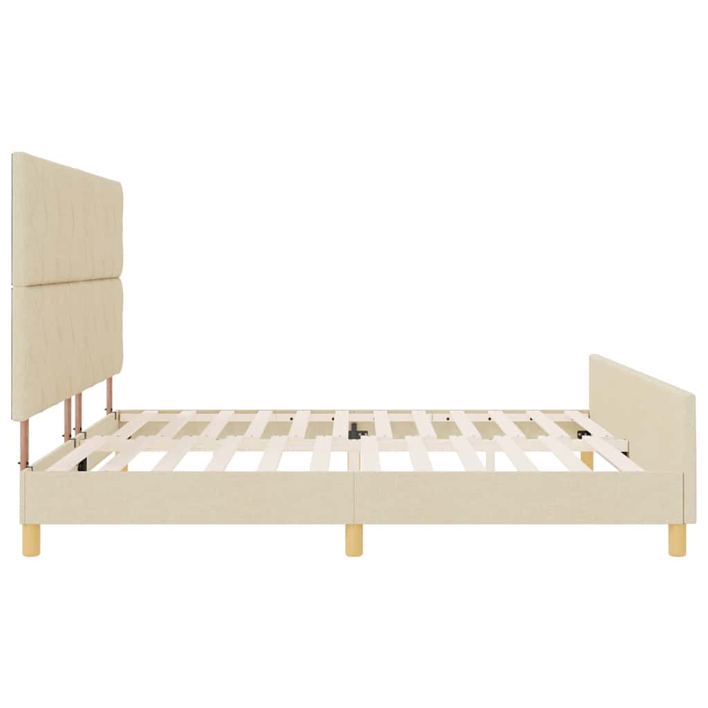 Bedframe met hoofdeinde Crème 200 x 200 cm Stof