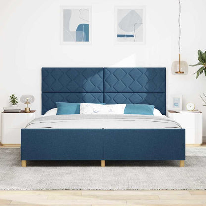 Bedframe met hoofdeinde Blauw 200 x 200 cm Stof