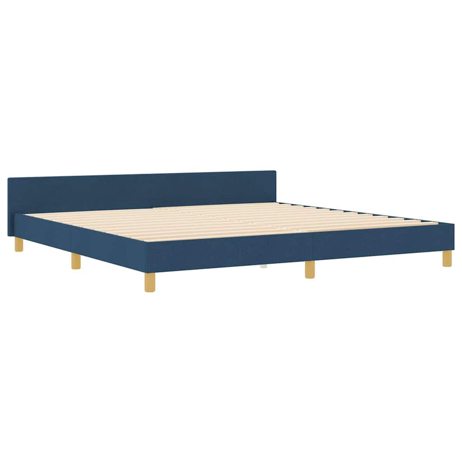 Bedframe met hoofdeinde Blauw 200 x 200 cm Stof