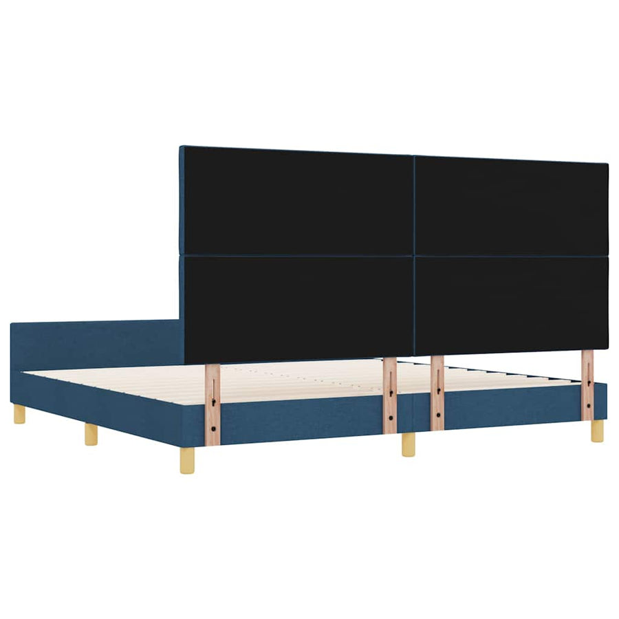 Bedframe met hoofdeinde Blauw 200 x 200 cm Stof