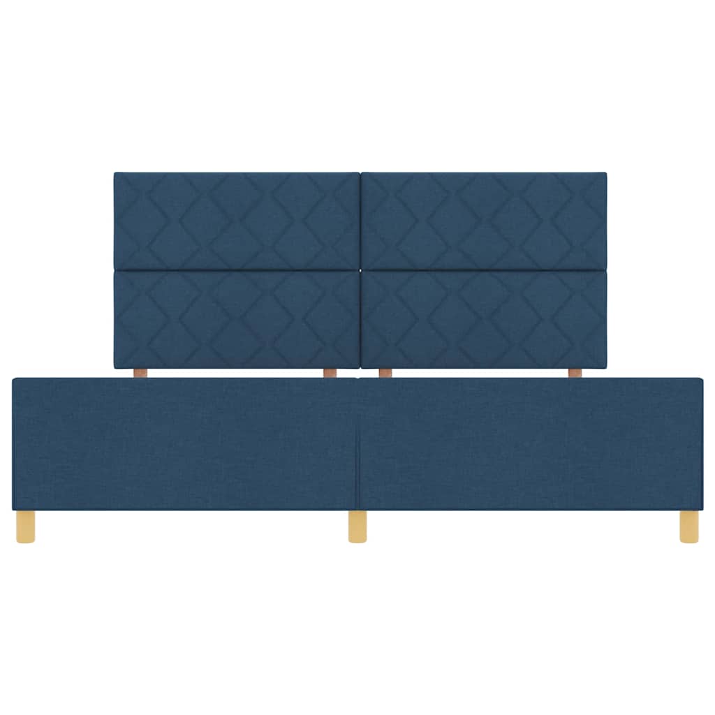 Bedframe met hoofdeinde Blauw 200 x 200 cm Stof