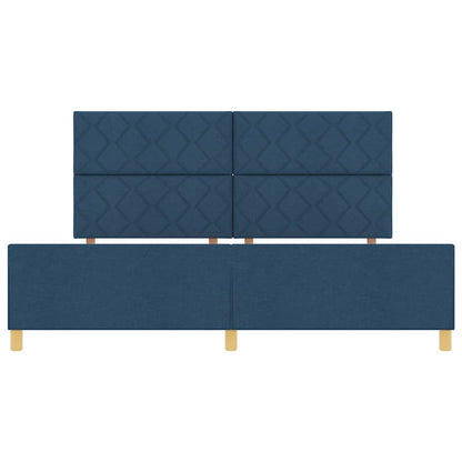 Bedframe met hoofdeinde Blauw 200 x 200 cm Stof