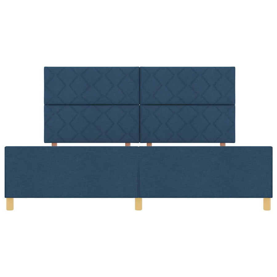 Bedframe met hoofdeinde Blauw 200 x 200 cm Stof