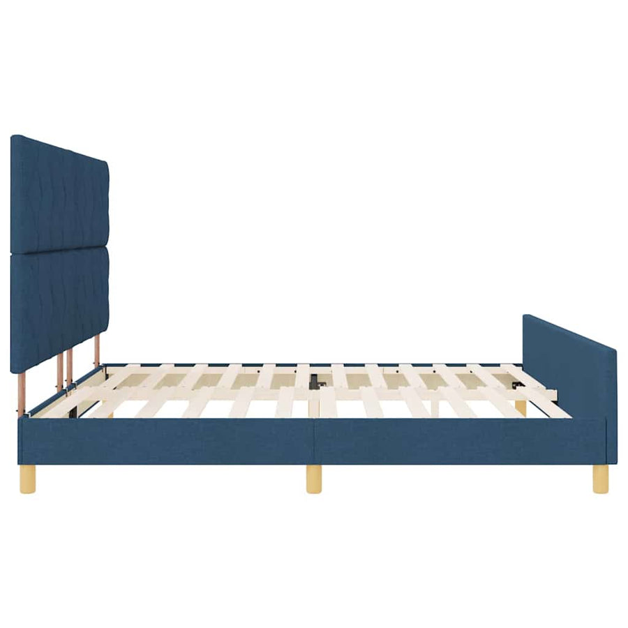 Bedframe met hoofdeinde Blauw 200 x 200 cm Stof