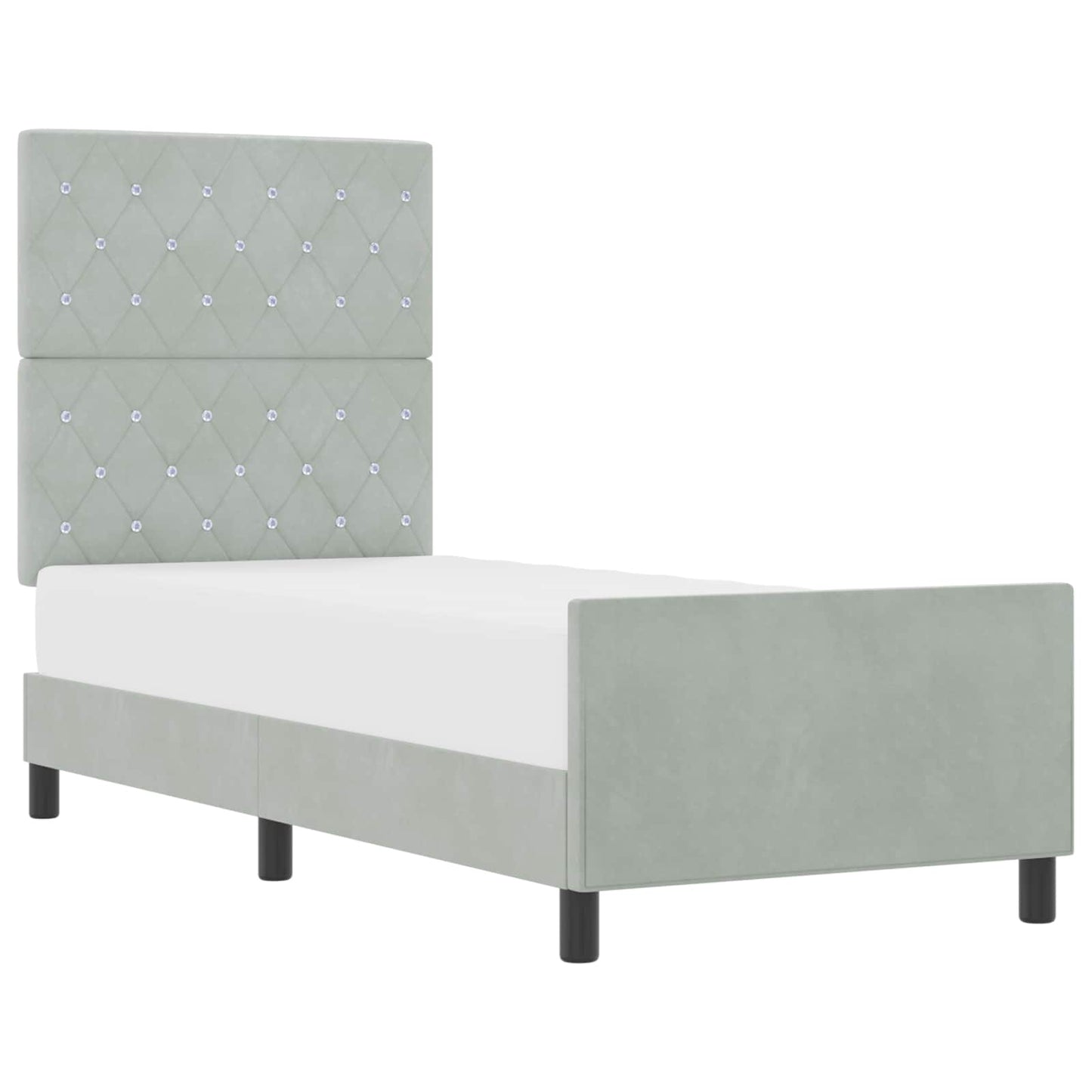 Boxspringbed met hoofdeinde Lichtgrijs 80 x 200 cm Fluweel