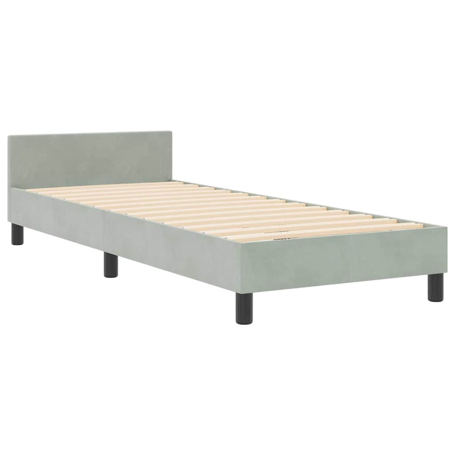 Boxspringbed met hoofdeinde Lichtgrijs 80 x 200 cm Fluweel