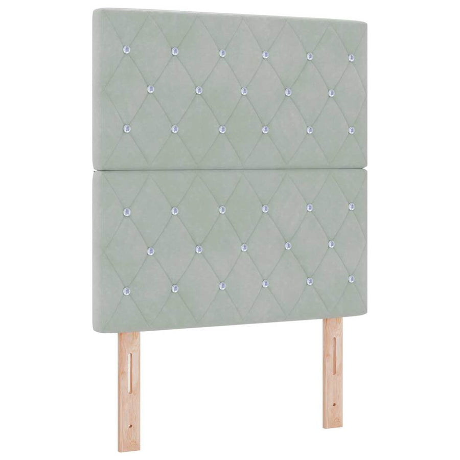 Boxspringbed met hoofdeinde Lichtgrijs 80 x 200 cm Fluweel