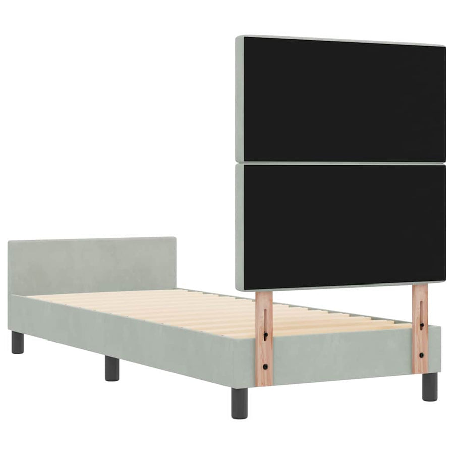 Boxspringbed met hoofdeinde Lichtgrijs 80 x 200 cm Fluweel