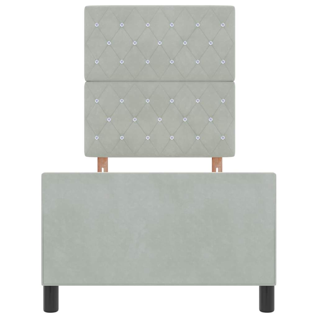 Boxspringbed met hoofdeinde Lichtgrijs 80 x 200 cm Fluweel