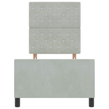 Boxspringbed met hoofdeinde Lichtgrijs 80 x 200 cm Fluweel
