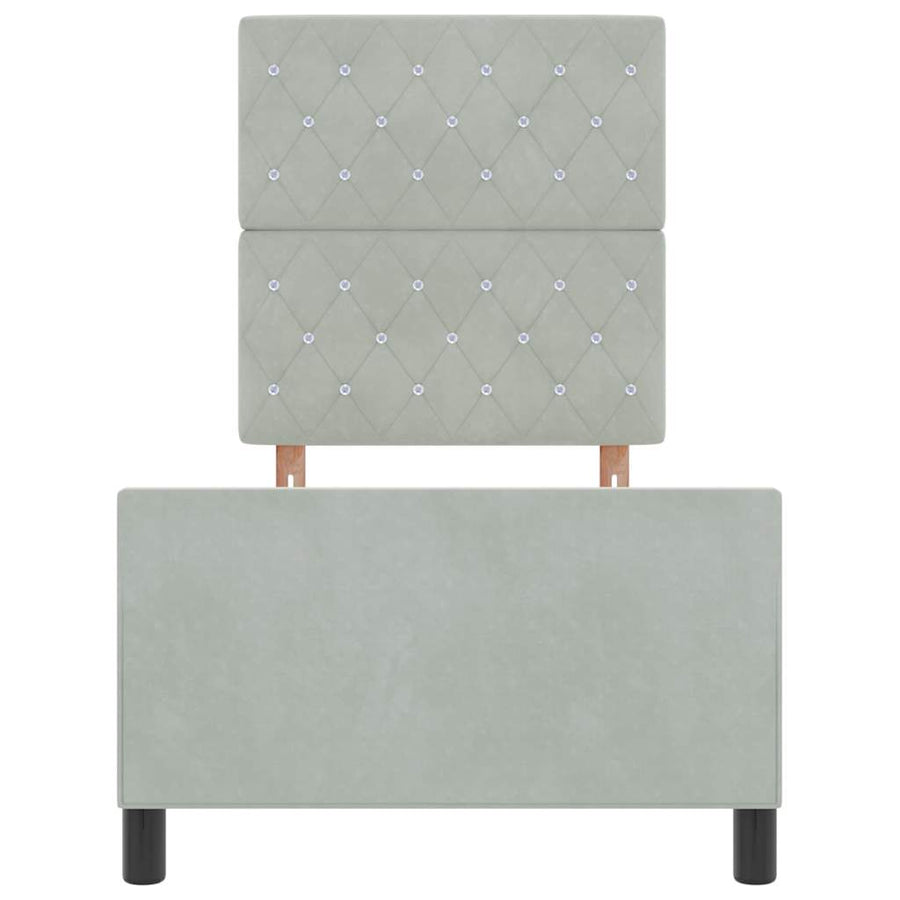 Boxspringbed met hoofdeinde Lichtgrijs 80 x 200 cm Fluweel