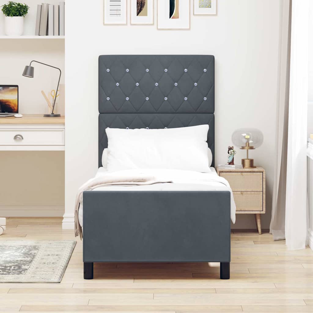 Boxspringbed met hoofdeinde Donkergrijs 80 x 200 cm Fluweel