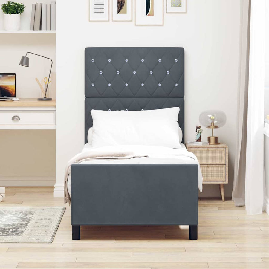 Boxspringbed met hoofdeinde Donkergrijs 80 x 200 cm Fluweel
