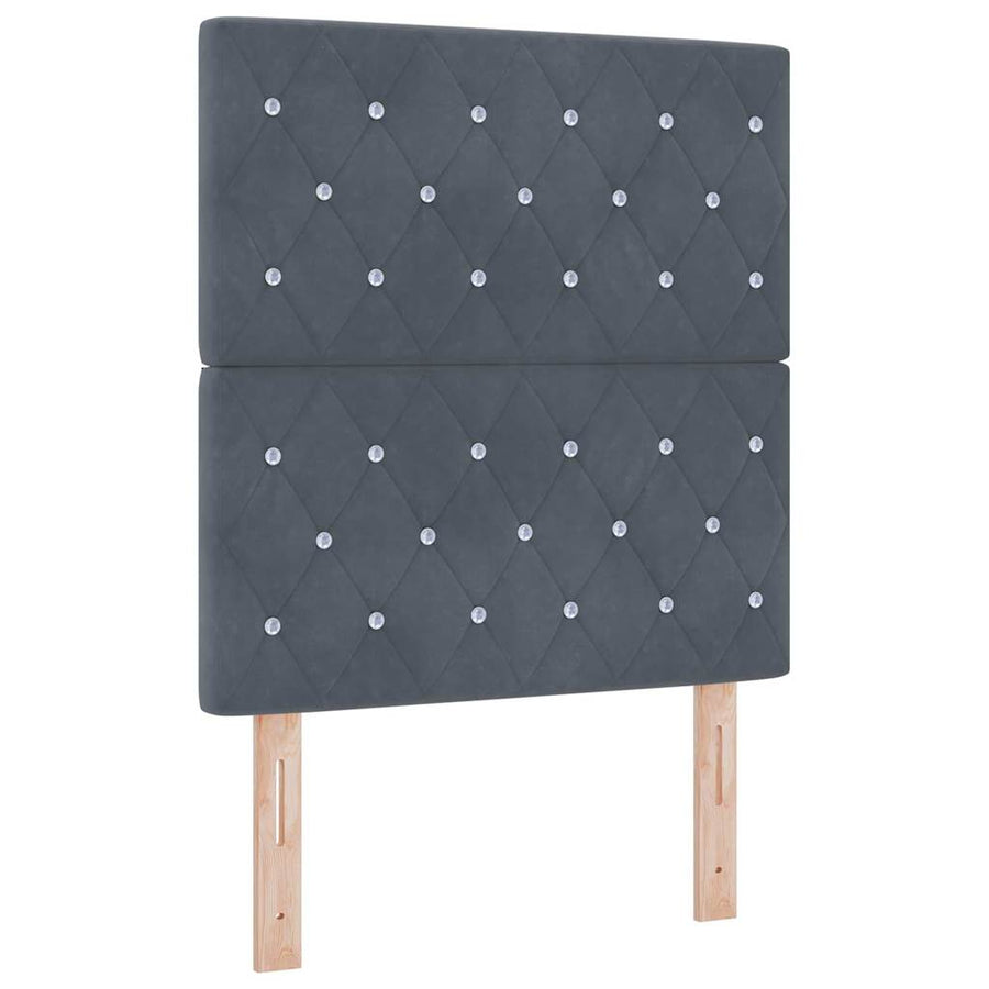 Boxspringbed met hoofdeinde Donkergrijs 80 x 200 cm Fluweel