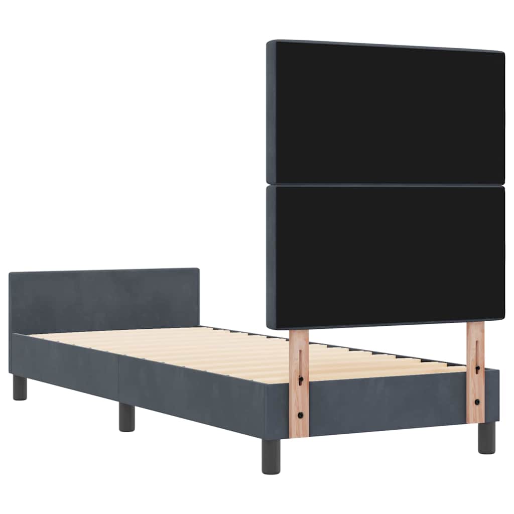 Boxspringbed met hoofdeinde Donkergrijs 80 x 200 cm Fluweel