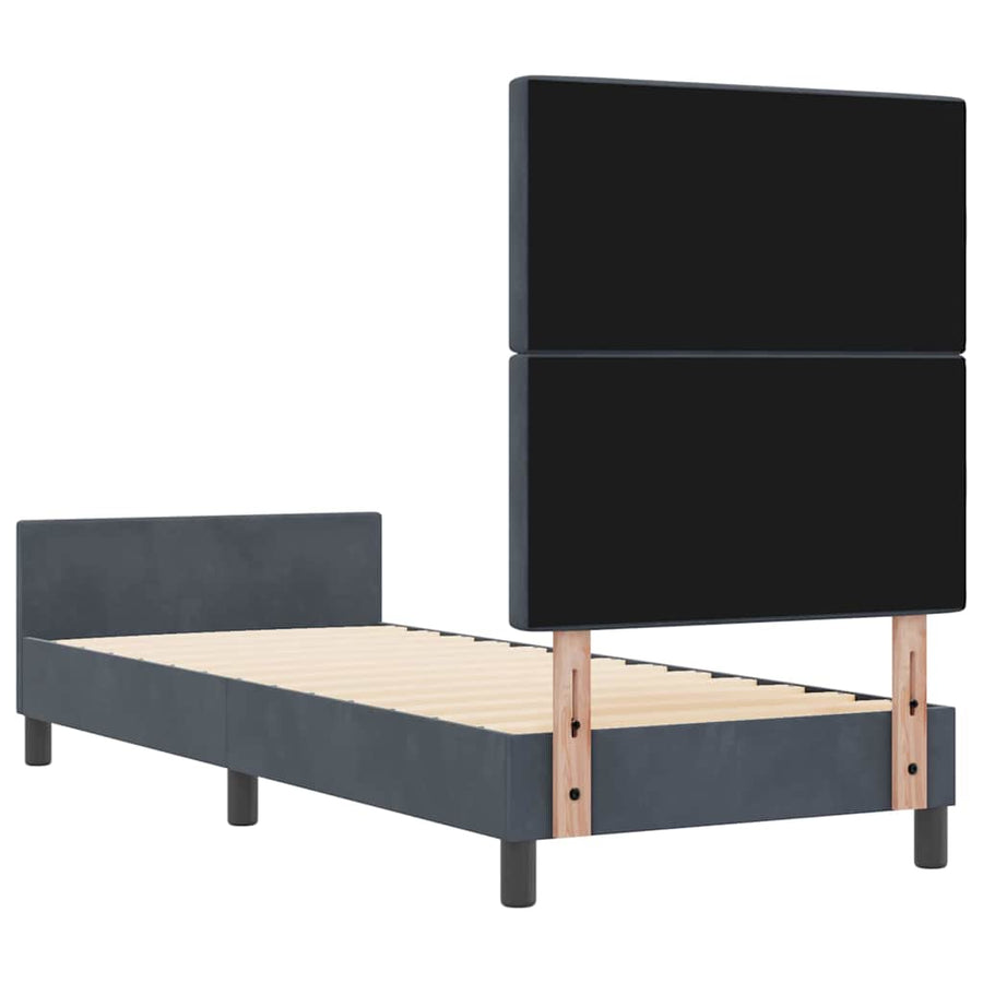 Boxspringbed met hoofdeinde Donkergrijs 80 x 200 cm Fluweel