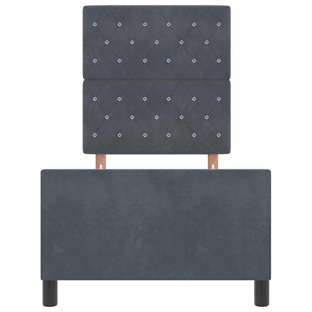 Boxspringbed met hoofdeinde Donkergrijs 80 x 200 cm Fluweel