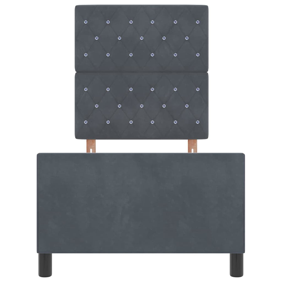 Boxspringbed met hoofdeinde Donkergrijs 80 x 200 cm Fluweel