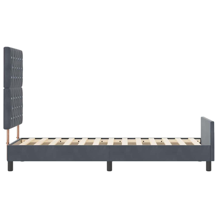 Boxspringbed met hoofdeinde Donkergrijs 80 x 200 cm Fluweel