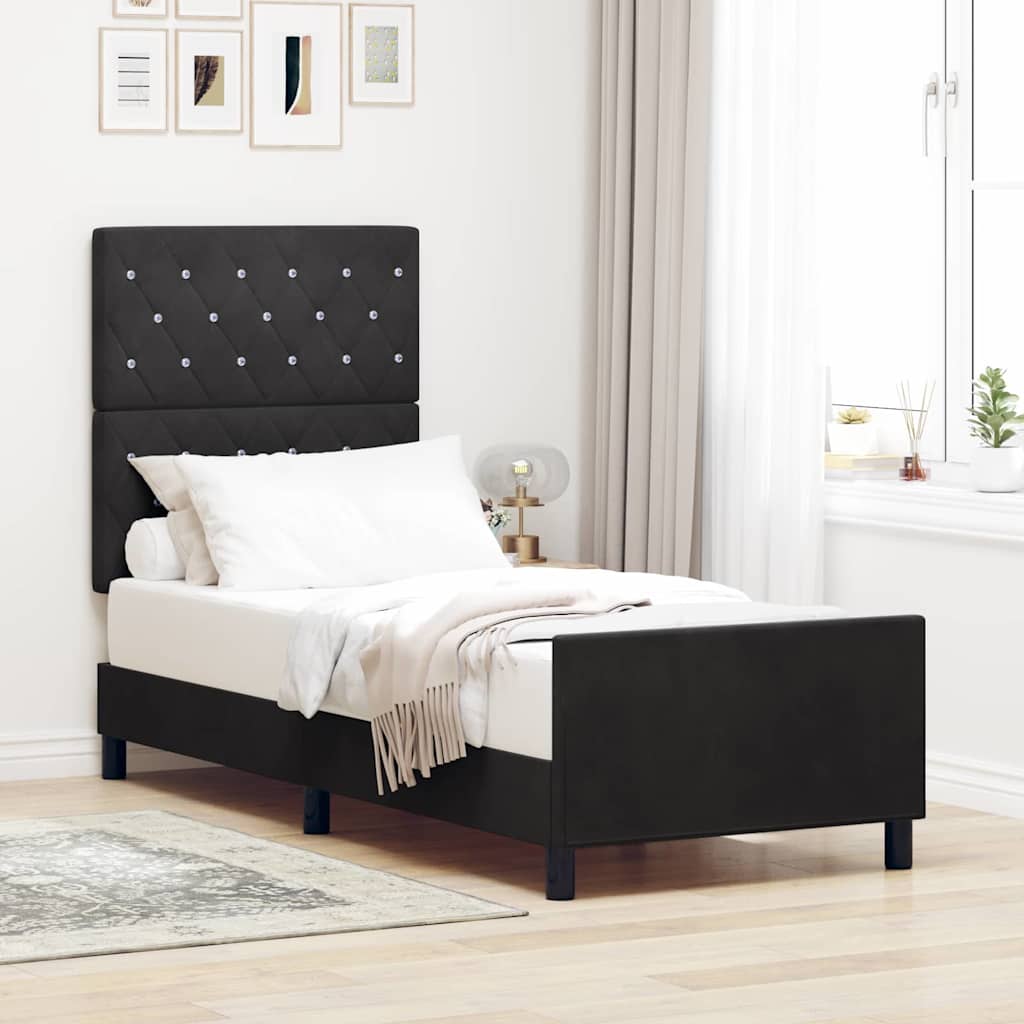 Boxspringbed met hoofdeinde Zwart 80 x 200 cm Fluweel