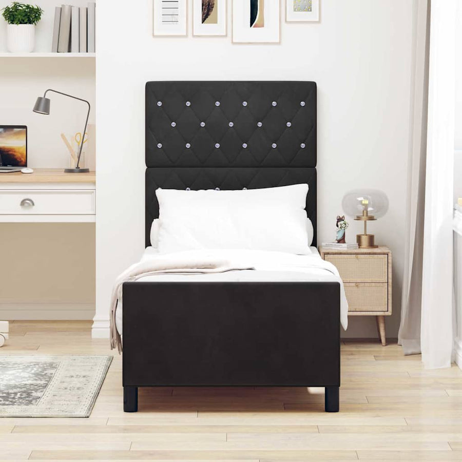 Boxspringbed met hoofdeinde Zwart 80 x 200 cm Fluweel