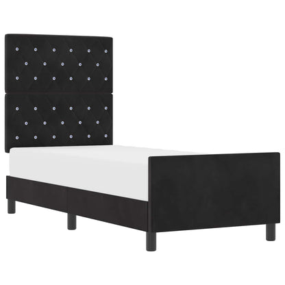 Boxspringbed met hoofdeinde Zwart 80 x 200 cm Fluweel