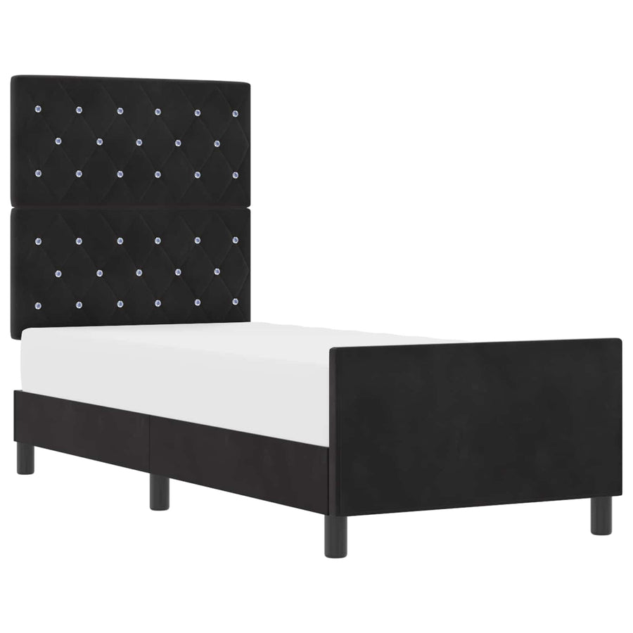 Boxspringbed met hoofdeinde Zwart 80 x 200 cm Fluweel