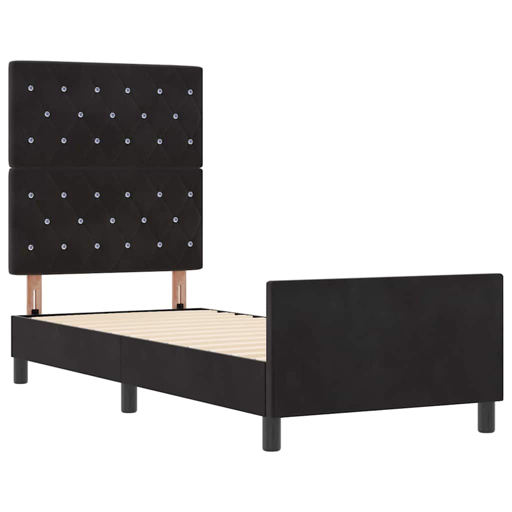 Boxspringbed met hoofdeinde Zwart 80 x 200 cm Fluweel